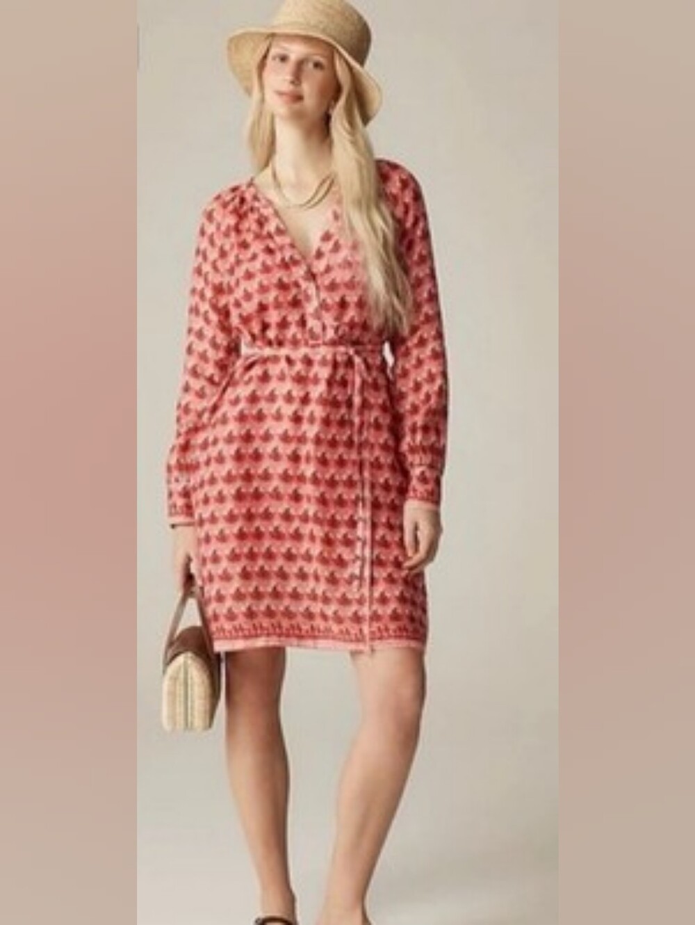 J.Crew Cabana Mini Dress in Block-Print Ramie  NEW NWT MSRP $198